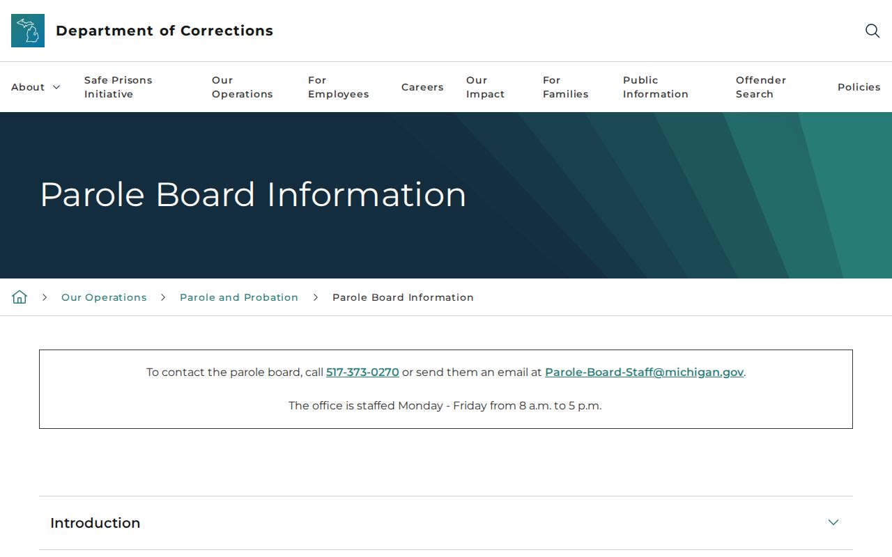 Clare County parole supervision Michigan Parole Board information